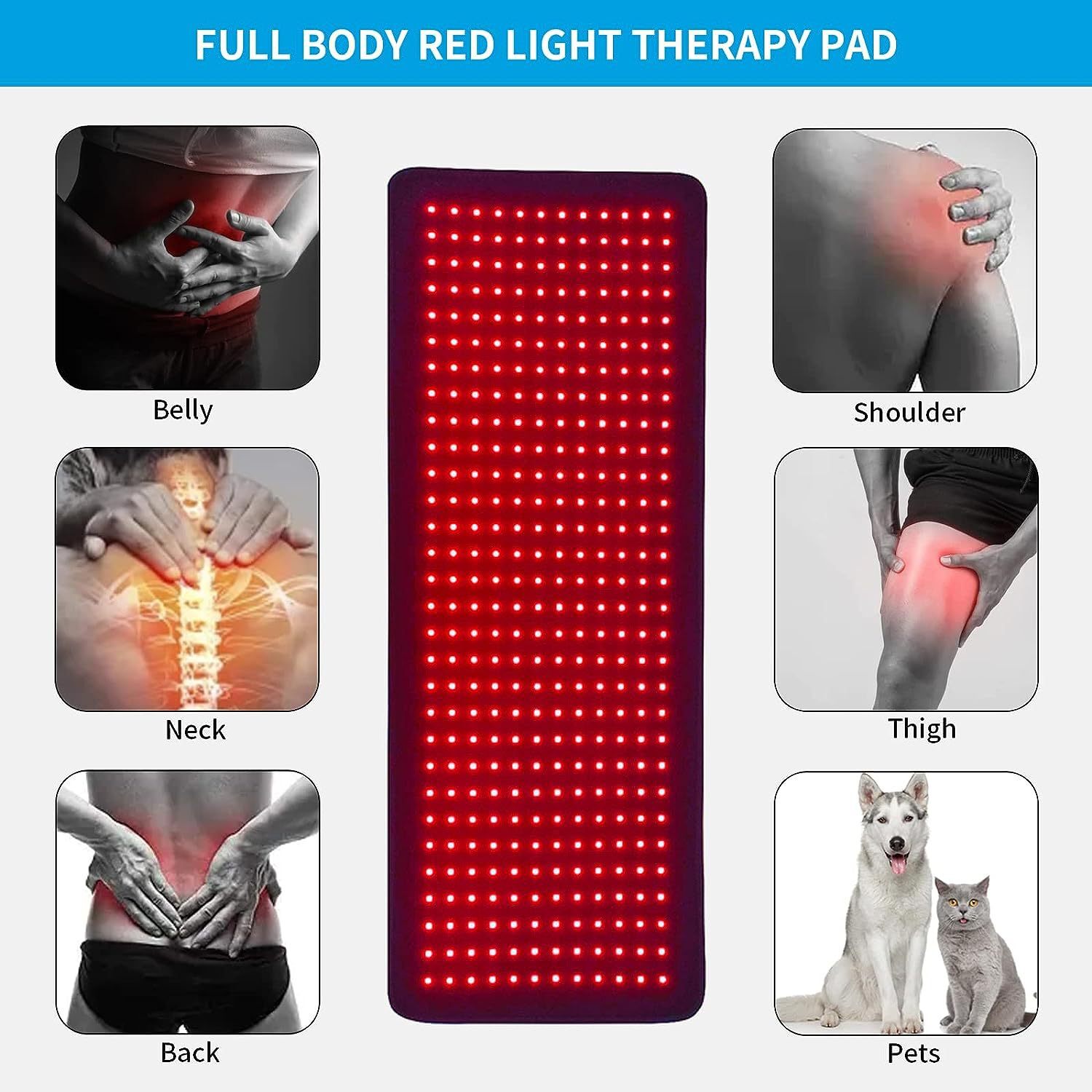 Red Light Therapy Pad LED Full Body Mat Fits Relieving Back Muscle Pain Infrared