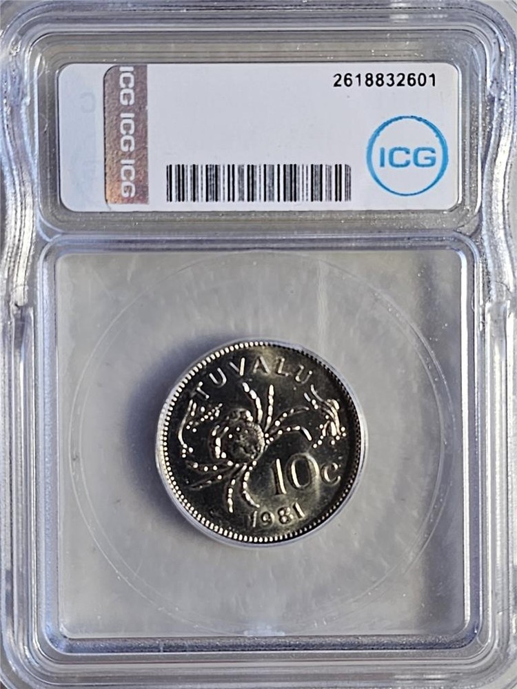 Tuvalu 10 Cents 1981 ICG MS 66