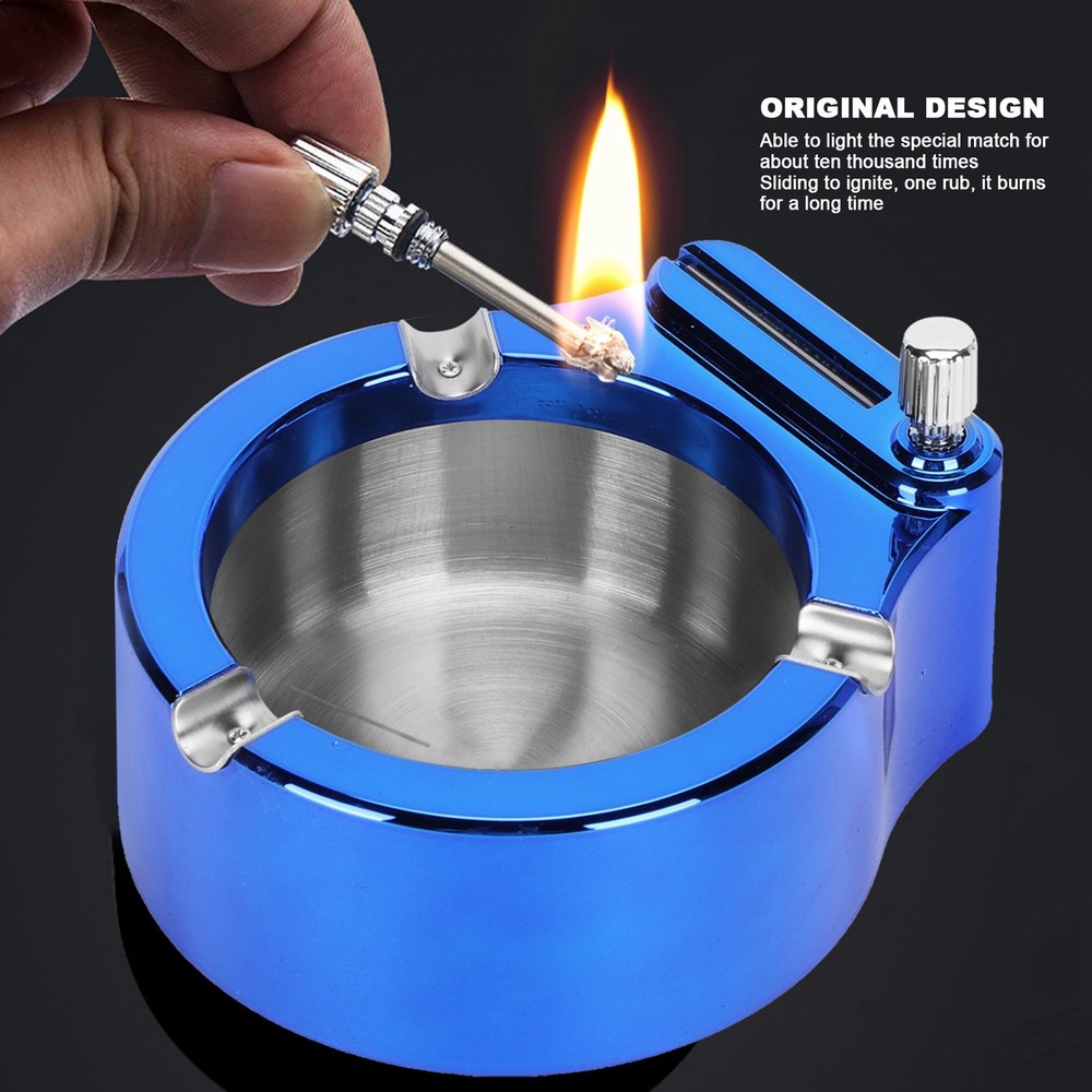Stainless Steel Ashtray With Lighter Function For Home Use Excellent