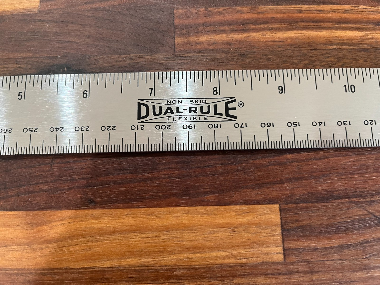 380mm 15" Stainless Machinist Ruler Cork Back Dual-Rule SAE/Metric Made in USA