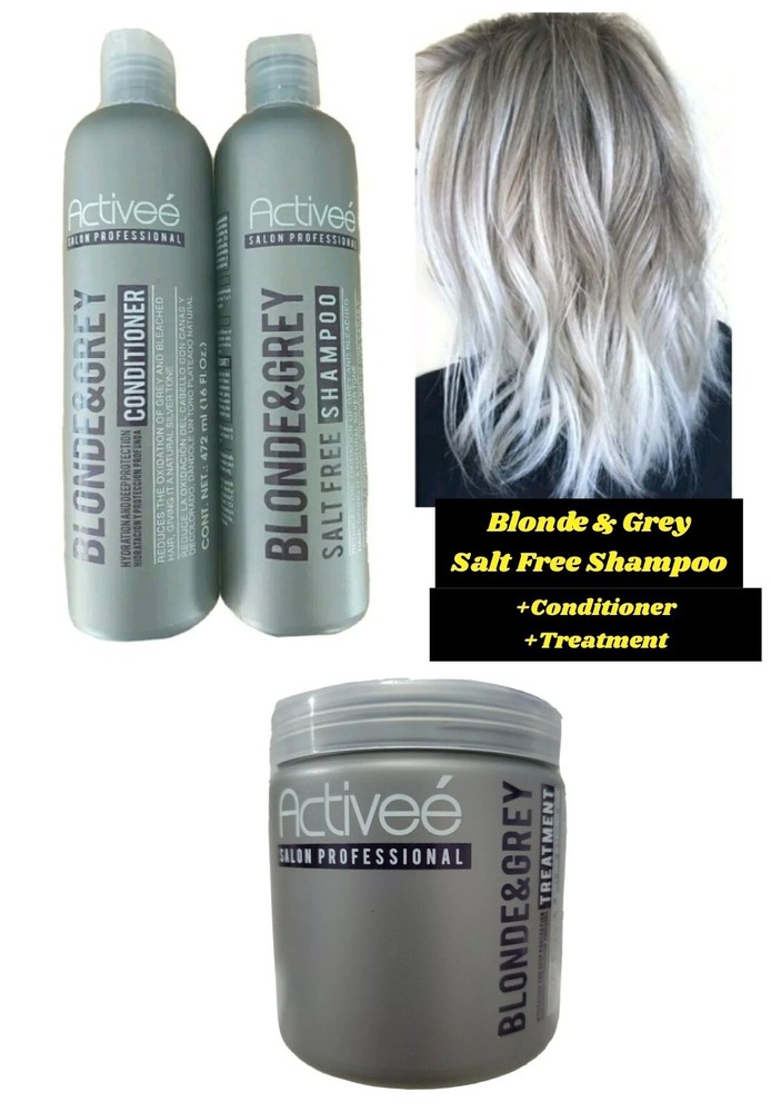 ACTIVEE BLONDE & GREY SHAMPOO + CONDITIONER + TREATMENT  HYDRATION & PROTECTION