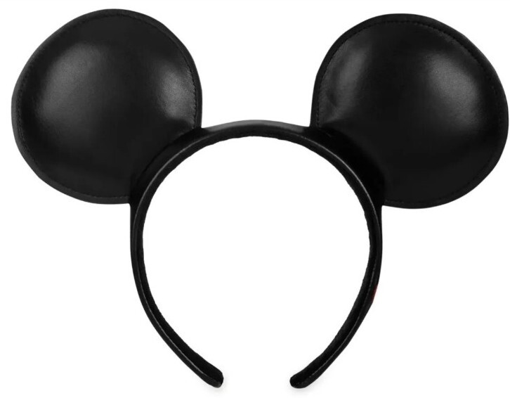 NEW Disney Parks Mickey Mouse Signature Ears Headband Solid Black Faux Leather