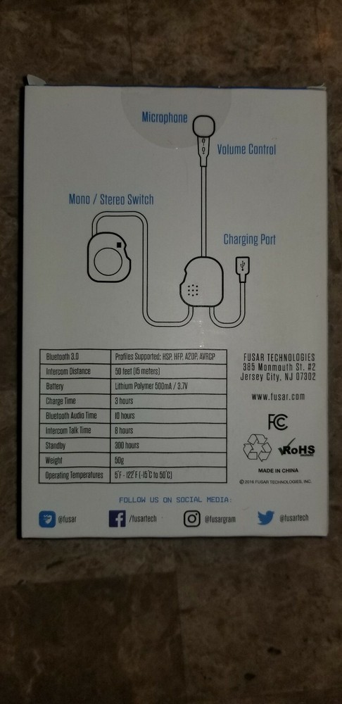 FUSAR F7 Motorcycle Bluetooth Headset for Helmets