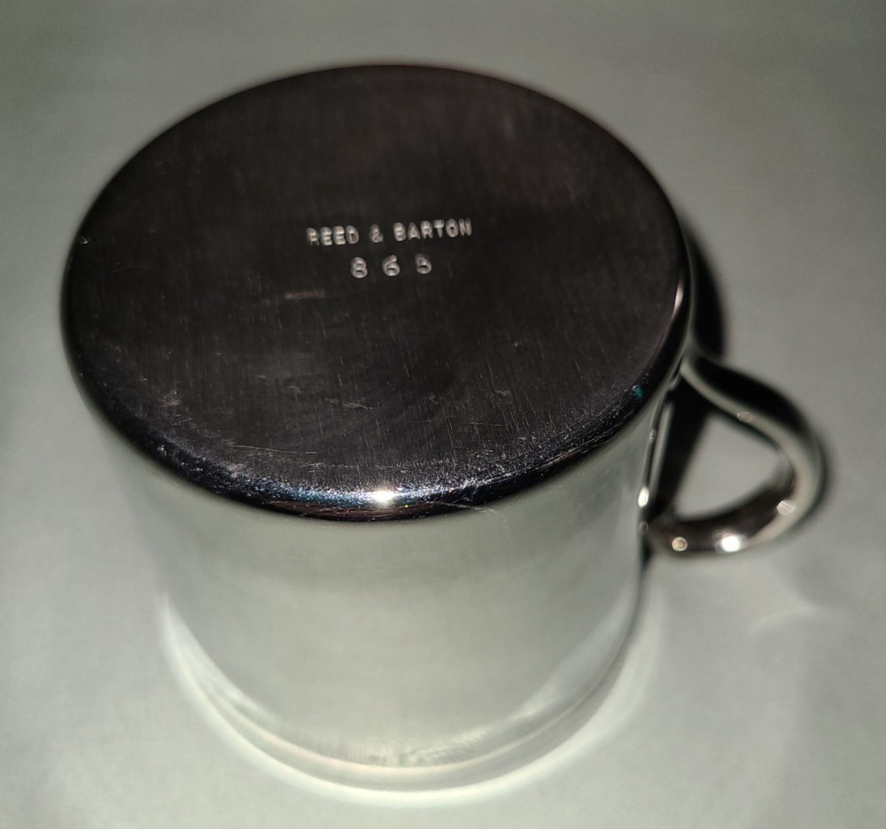Vtg Reed & Barton silverplate baby cup / mug w handle # 865, no engraving