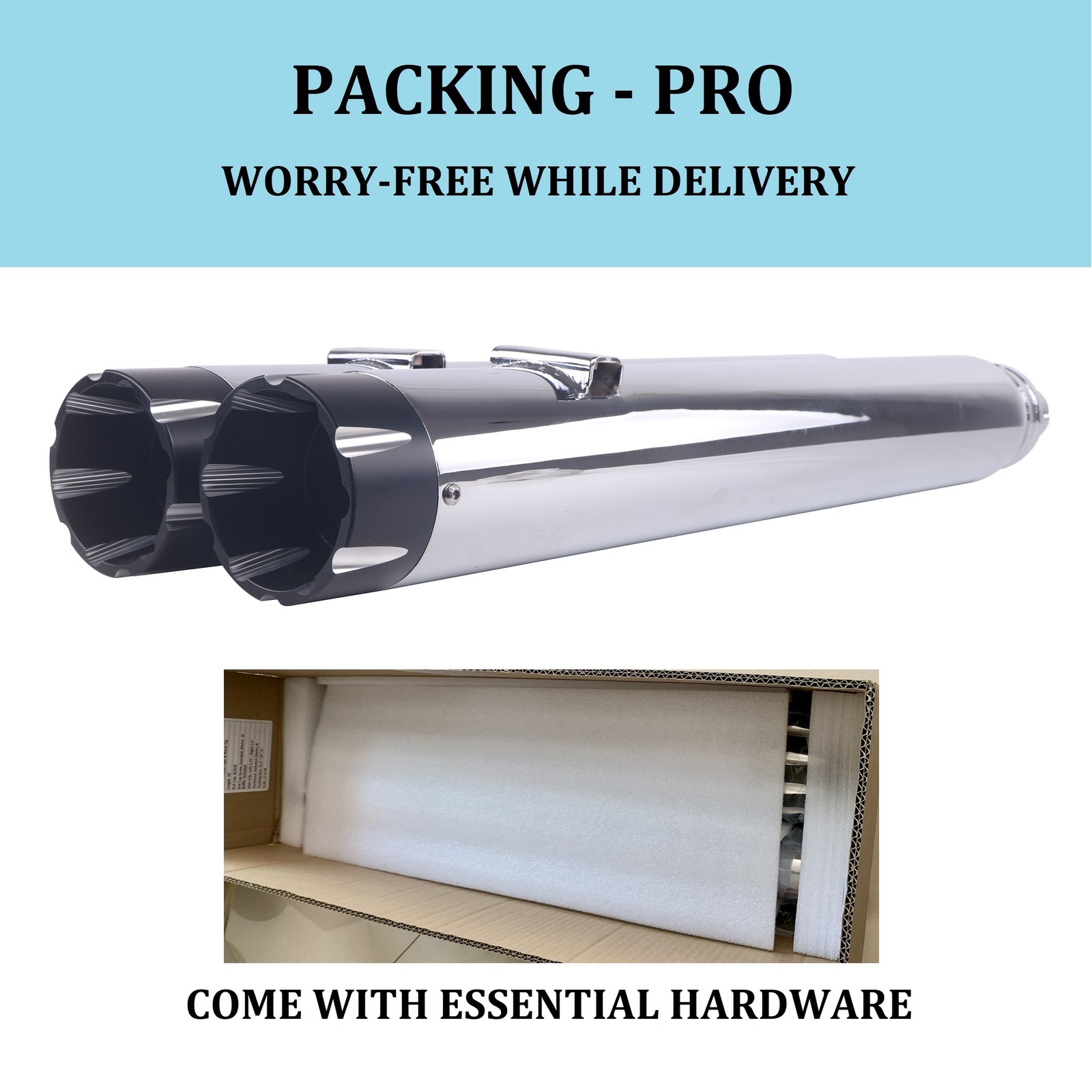 4" Slip on Exhaust Pipes for 2014-Up Indian Chieftain, Roadmaster Upgrading Tone