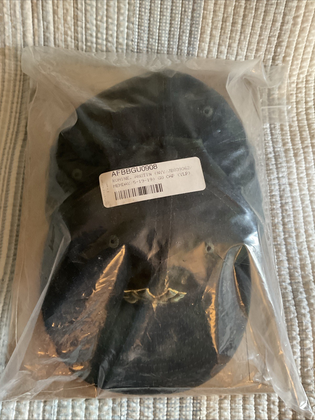 AUSTIN ROMINE *GAME USED* Memorial Day 5/19/19 CAMO HAY#28. COA STEINER