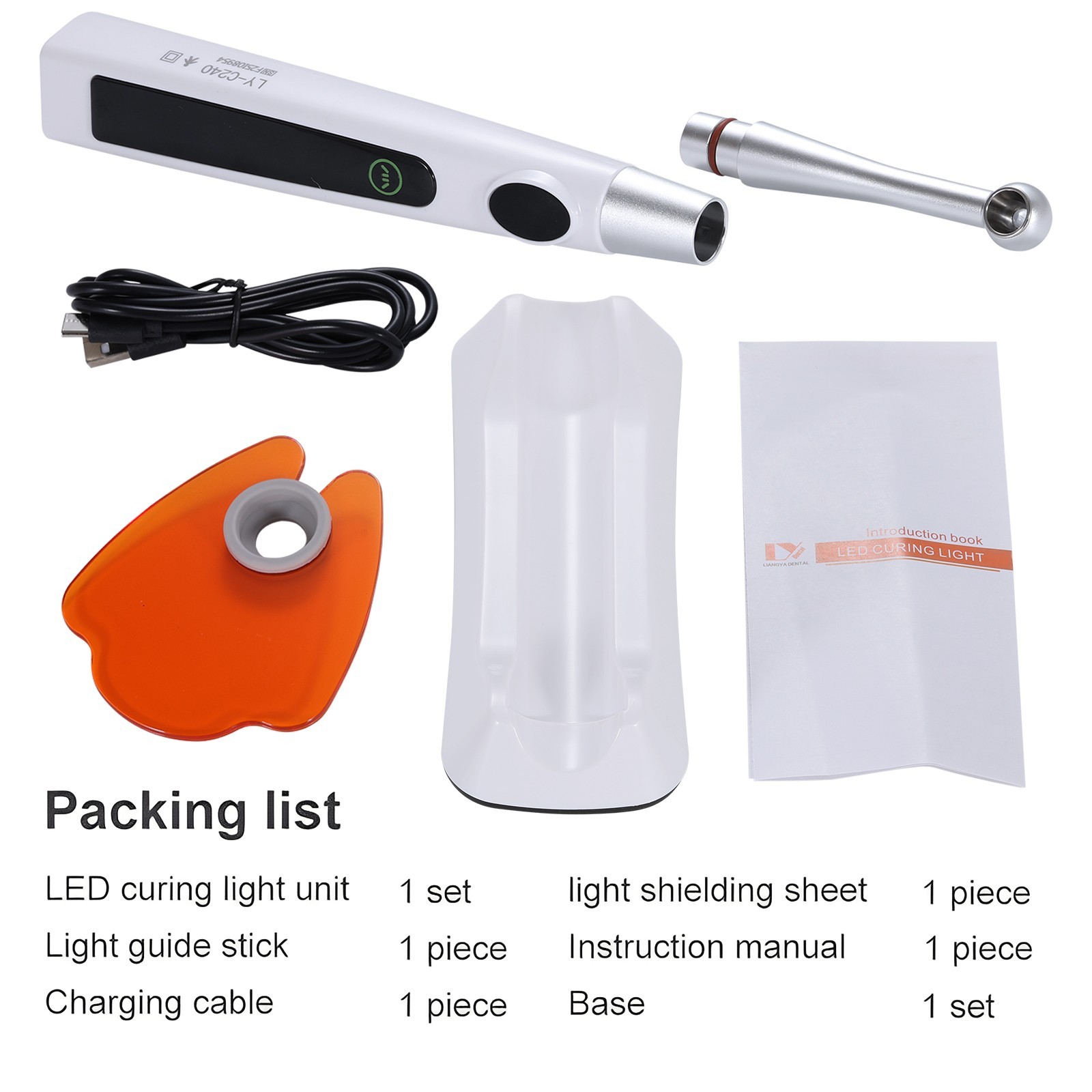 Dental Wireless Cordless LED Cure Curing Light Lamp 2400mw 5W Tool Resin 1 Sec