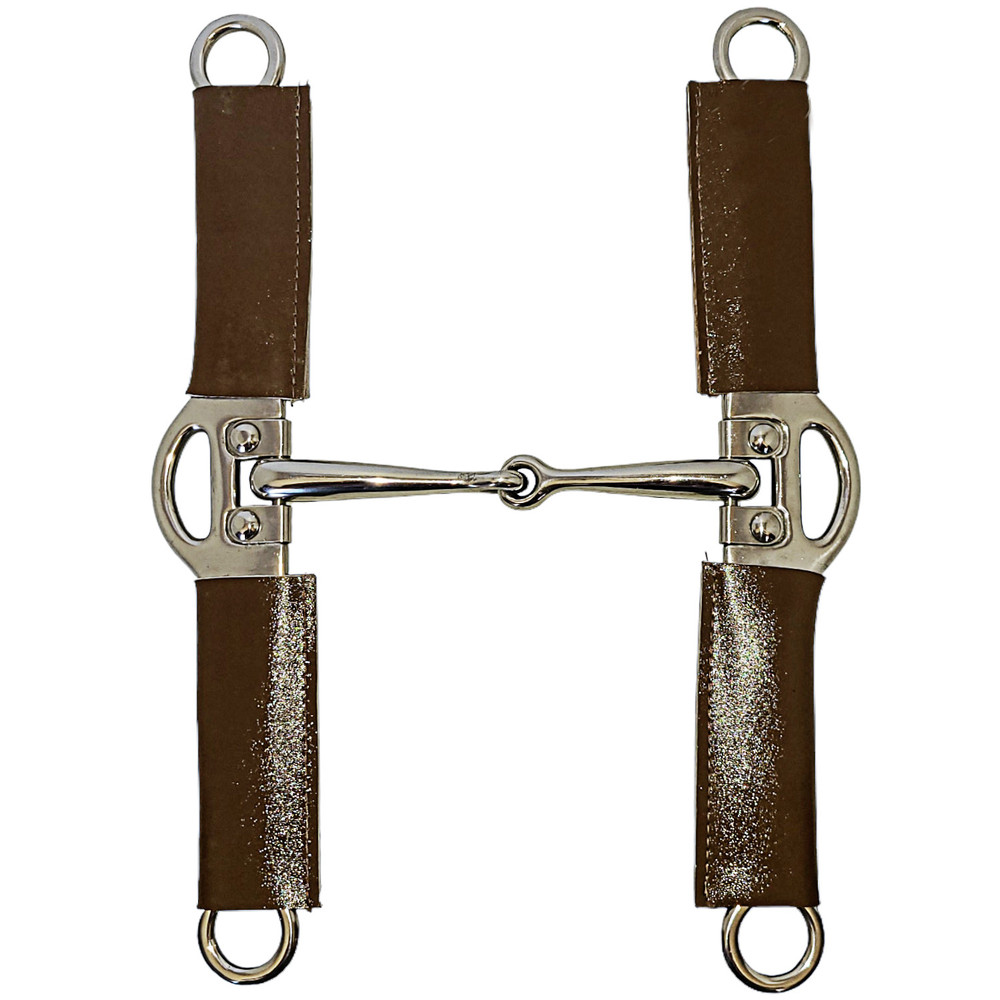 Schneiders SS Tack Jimmy Williams Training Elevator Snaffle Bit Leather Cheeks