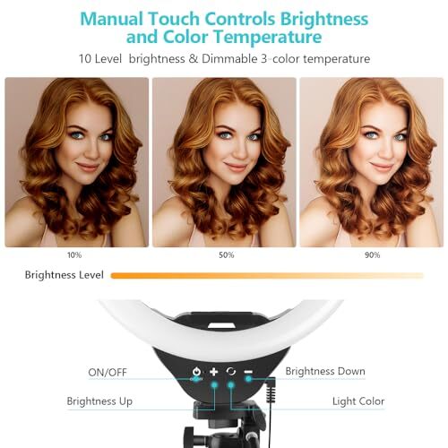 Sensyne 10'' Ring Light with 50'' Extendable Tripod Stand, LED Circle Lights