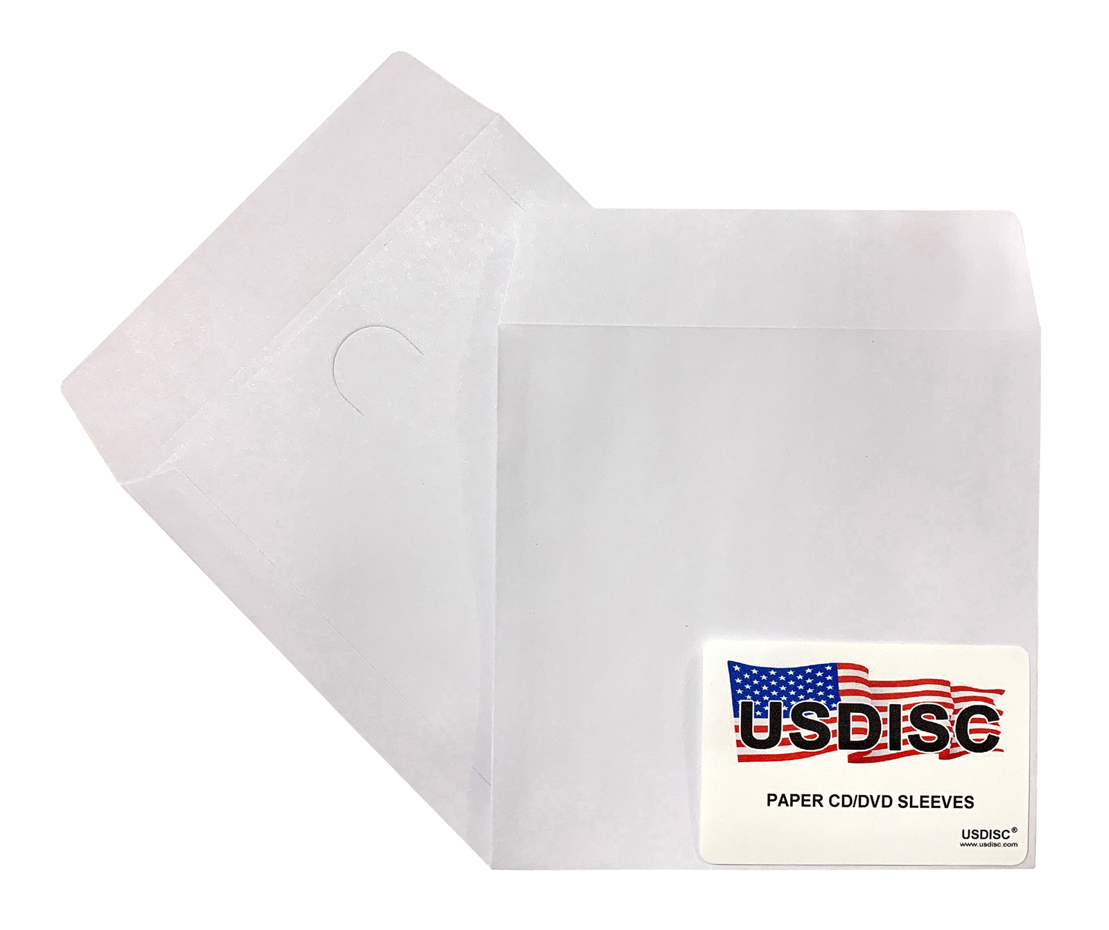 USDISC Paper Sleeves 100g No Window, Flap (White) Lot