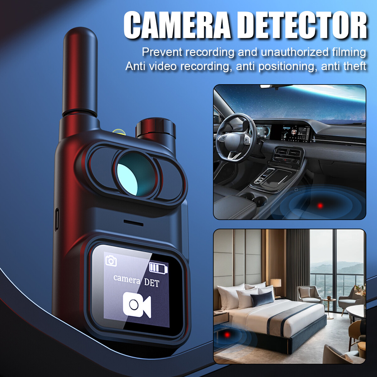 Anti-Spy Camera, Wireless RF Detector GSM Bug GPS Tracker Finder Scanner Device