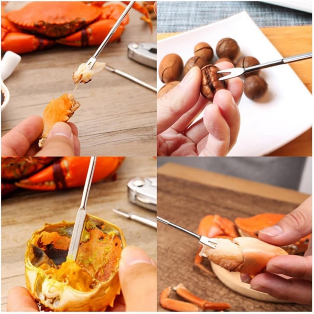 19 Pcs Seafood Tools Set, Crab Crackers And Tools Set, Include 4 Crab Crackers,