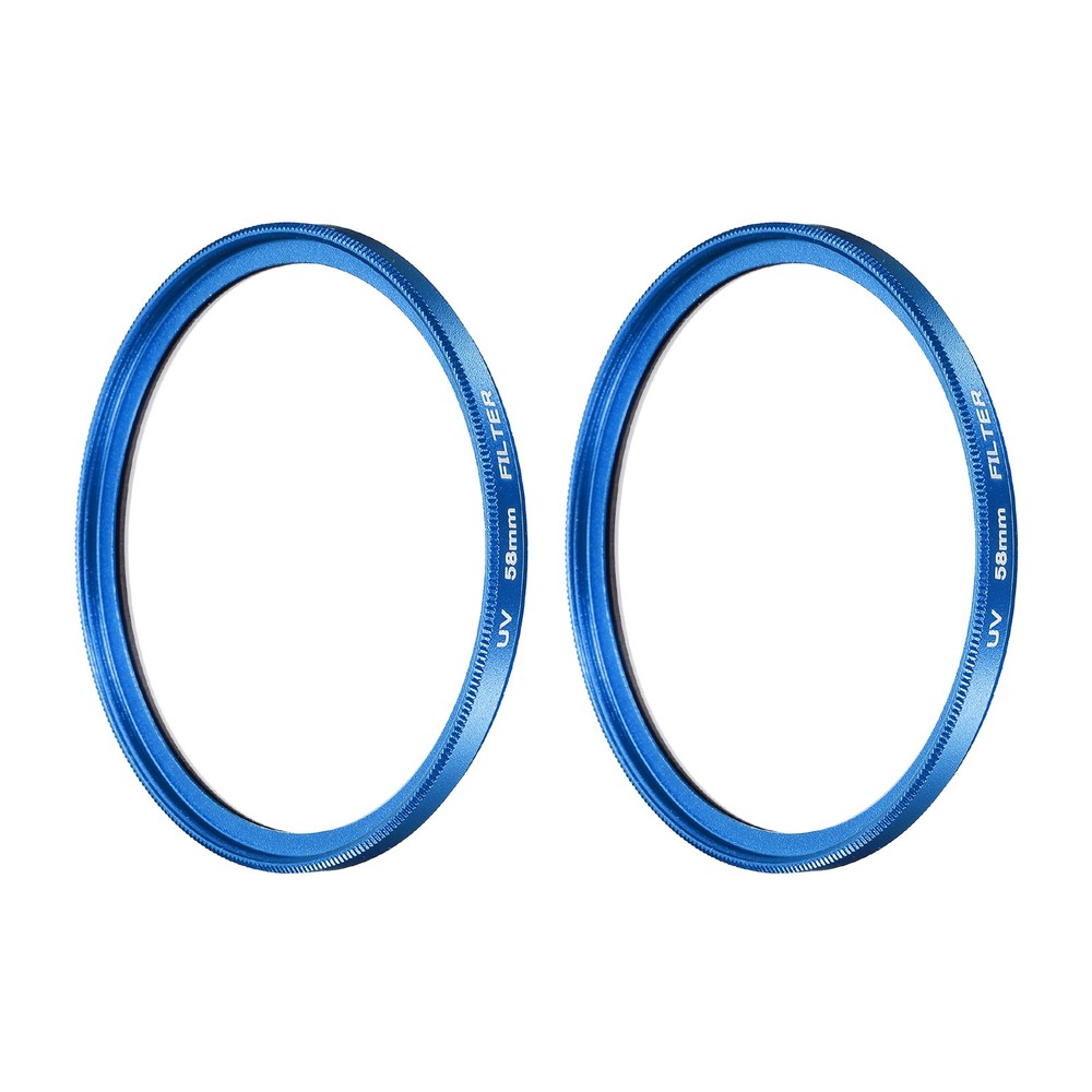 2Pcs 58mm Ultra Slim Lens Filter Multi Coating Camera Len Filter, Blue