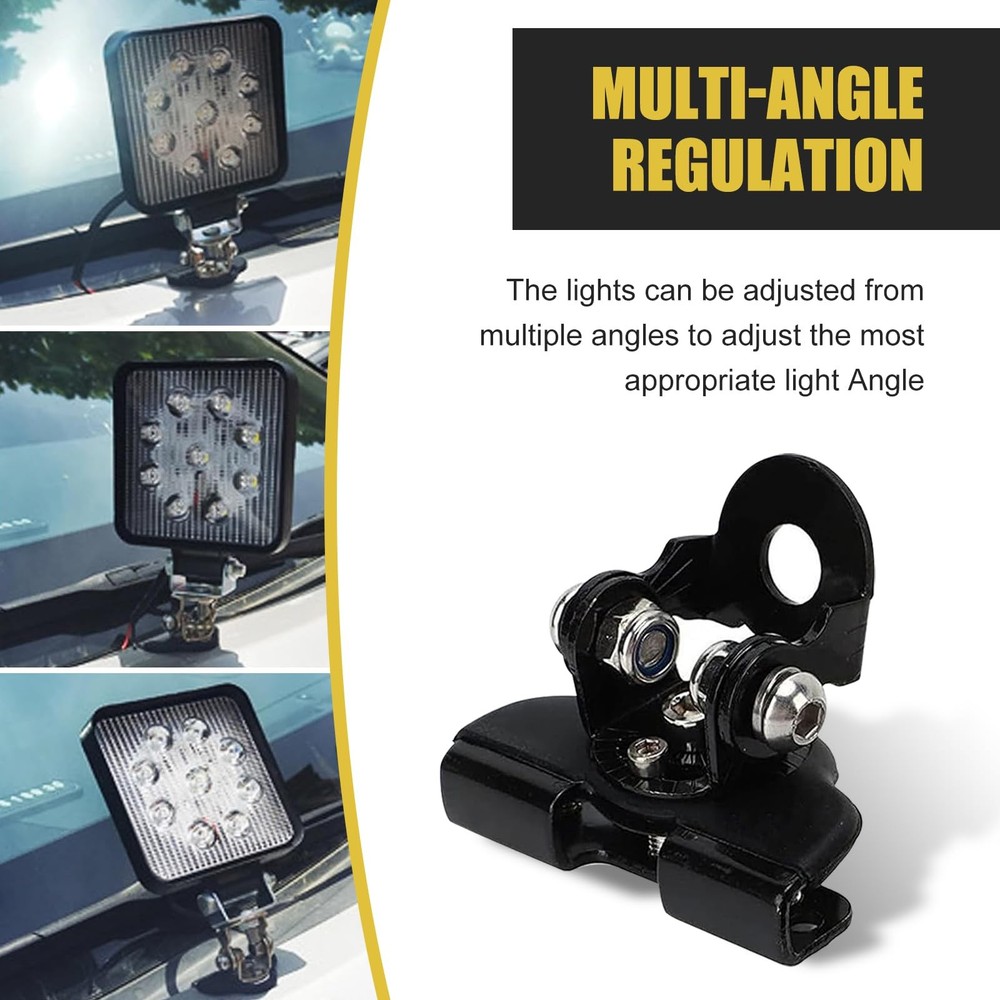 2 PCS LED Light Bar Mount Brackets Adjustable Black