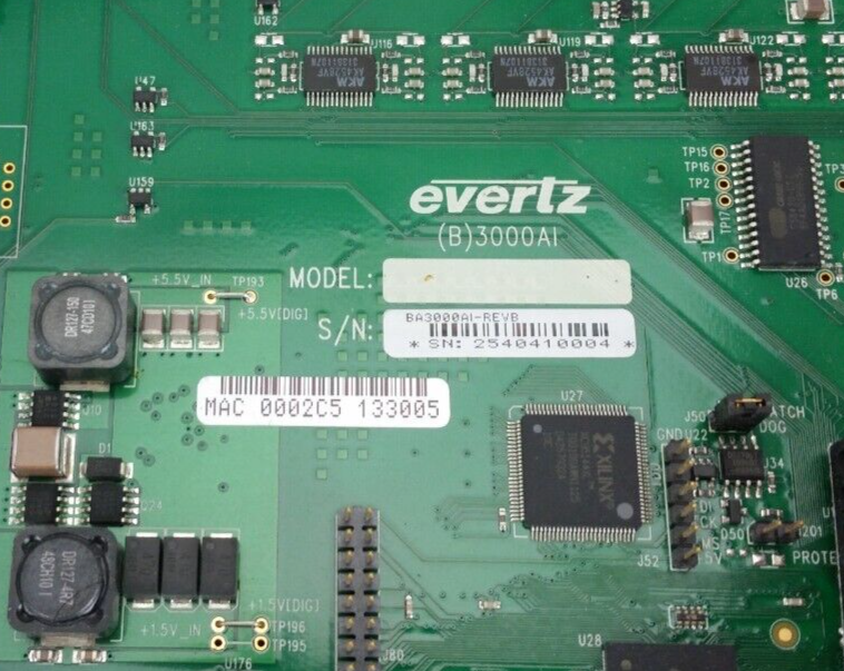 Evertz 3000MVP-AI AES Audio Input Module Card with Backplane