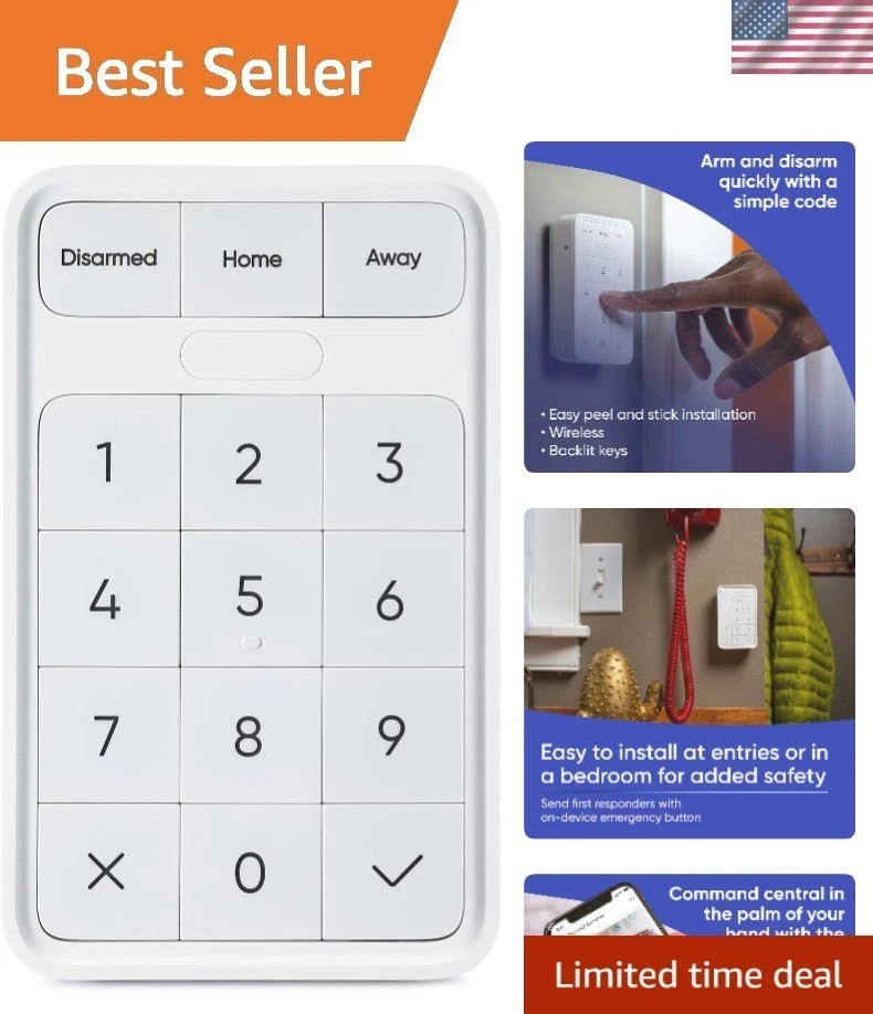Home Security Wireless Keypad - Easy Installation & Motion Detection Features