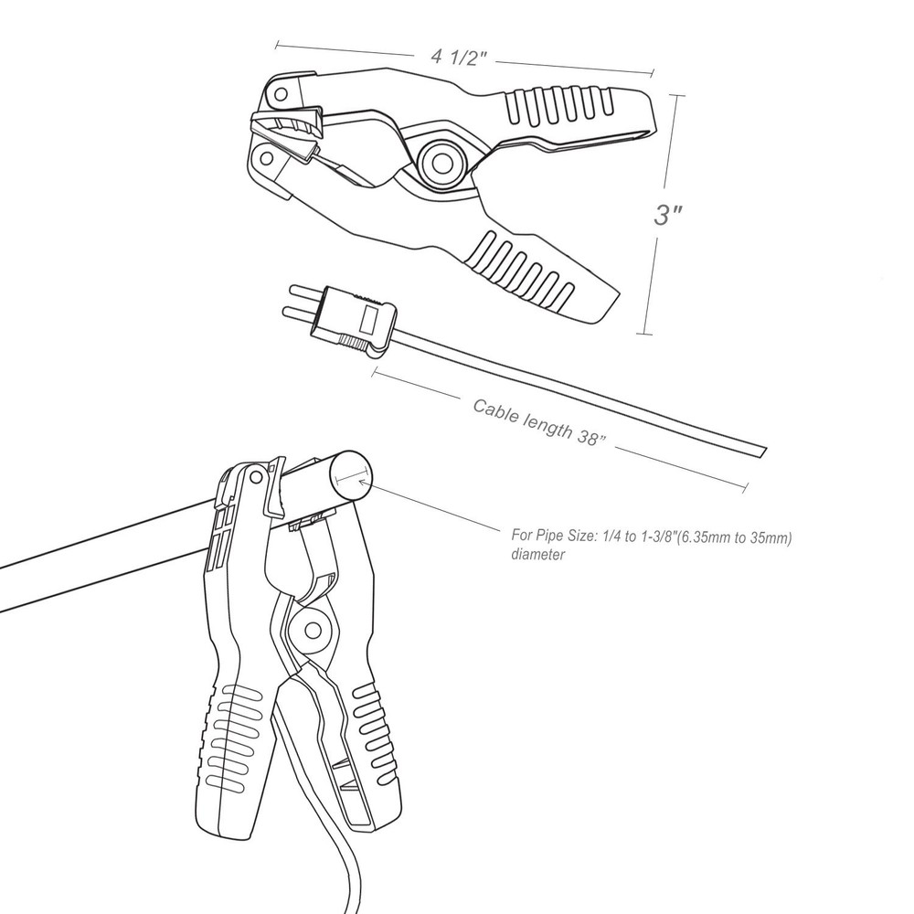 Pipe Clamp Thermocouple Probe Digital K-Type Temperature Sensor