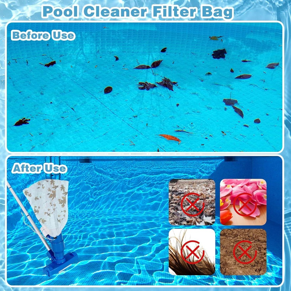 4Pcs Pool Vacuum Replacement Mesh Bag, Leaf Net Bag Fine White