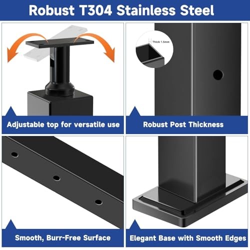 2Pack One-Stop Cable Railing Post Kits Adjustable Top 42" 1 2 x Level Posts Kit