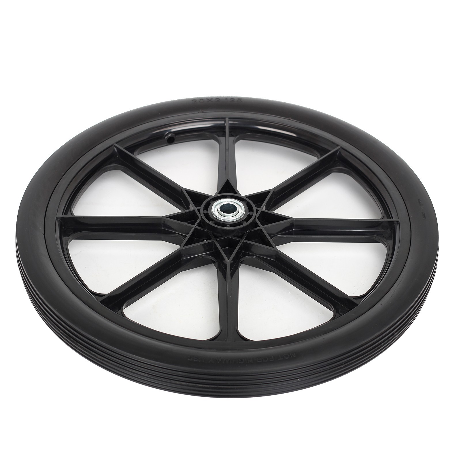 2-Pack 20" Flat Free Tire & Wheel For Rubbermaid Wheelbarrow, Garden Yard Cart