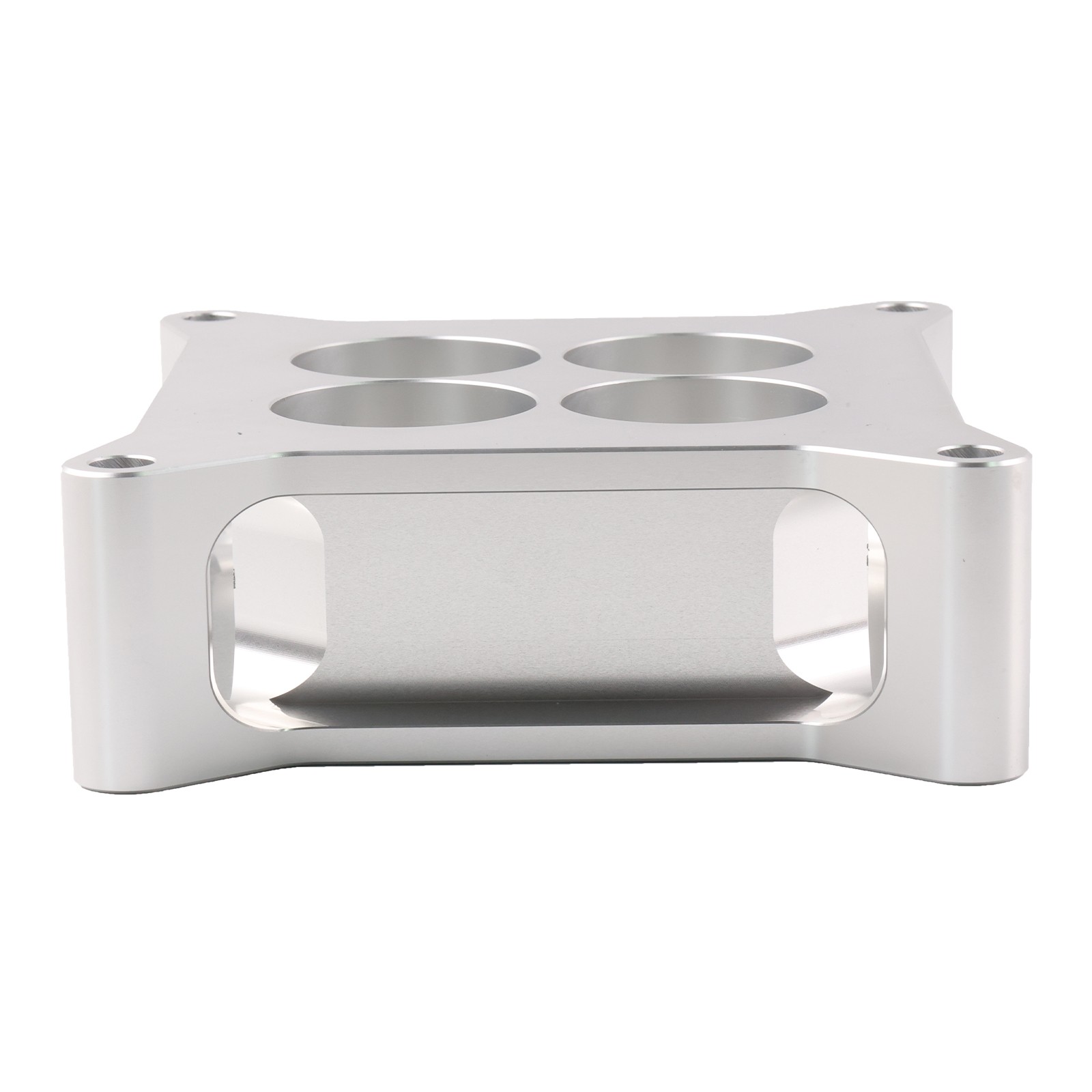 Silver 2-inch Aluminum 4150 CNC Machined Carburetor Spacer Square Bore 4 Port US