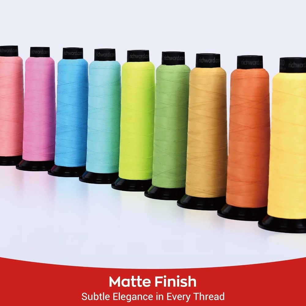 Embroidery Machine Thread 20 Colors 40WT 2500M Matte Polyester Cones