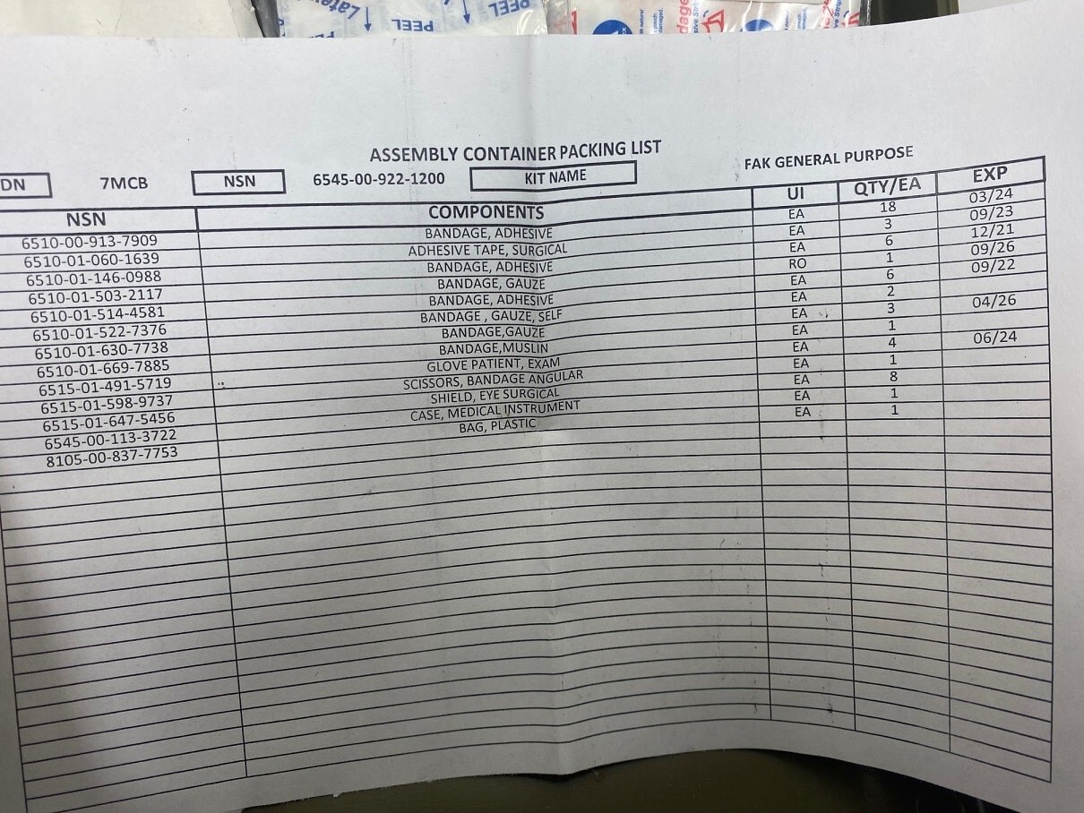US MILITARY First Aid Kit Box , Complete