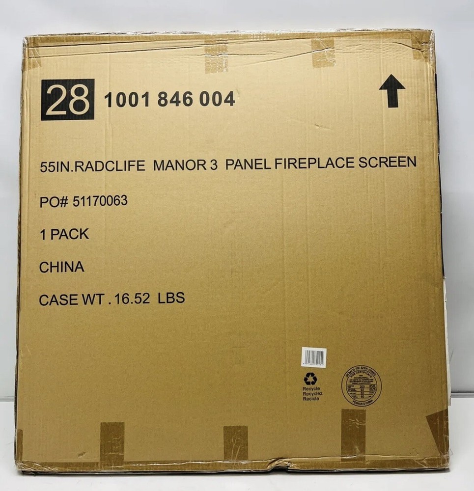 Radclife Manor 3-Panel 55 in. Fireplace Screen