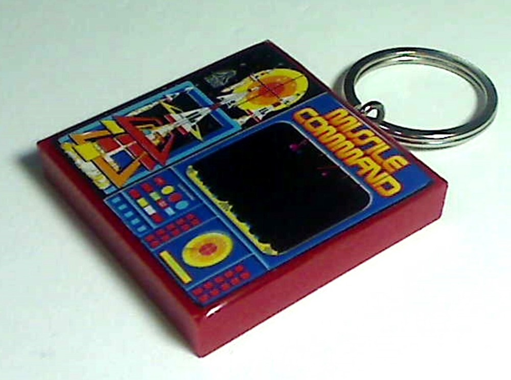 Missile Command Arcade Coin Door accessory Keychain