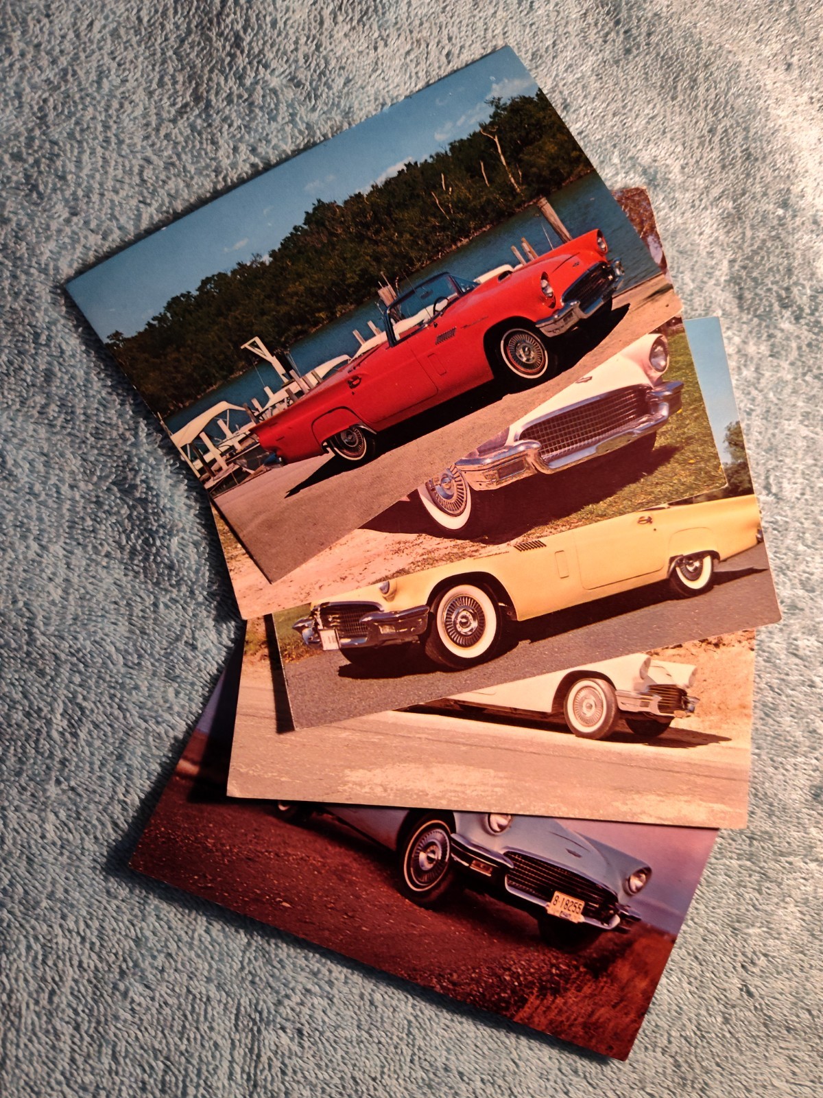 5 Ford Thunderbird 1957 New Post Cards--5 for 1 Price--