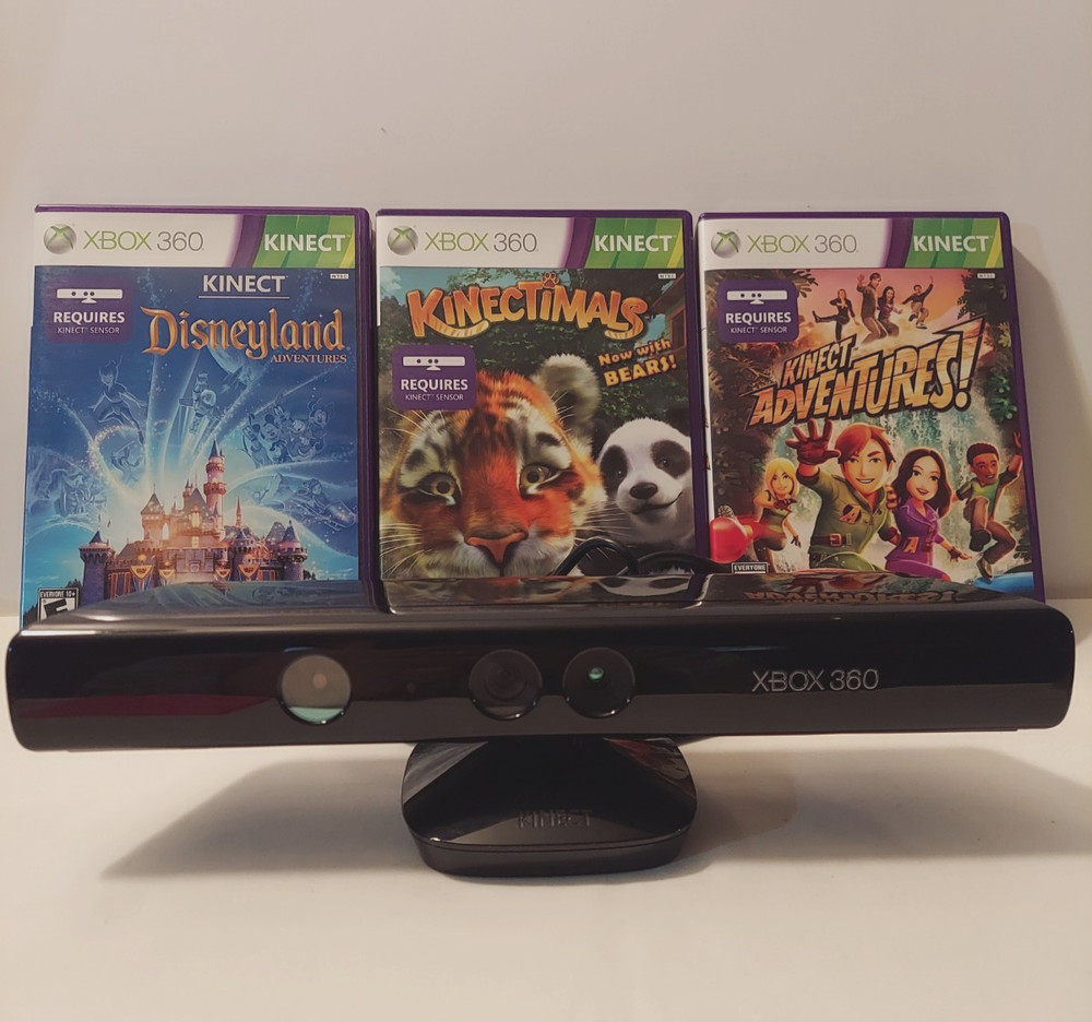 Xbox 360 Kinect Sensor with 3 Kinect Games