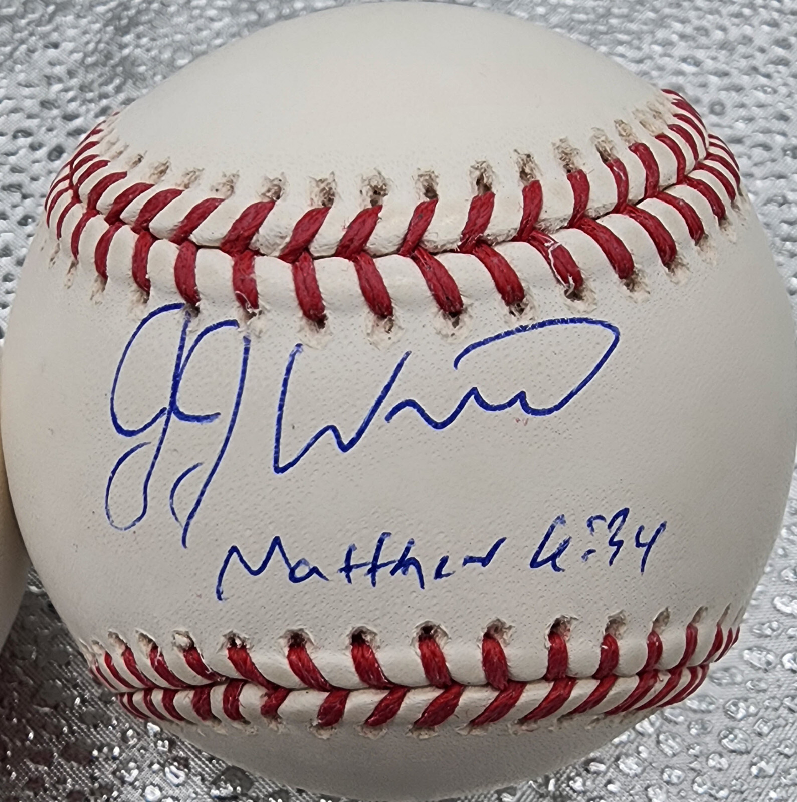 JJ Wetherholt Autographed OMLB Baseball Inscribed Bible Verse Beckett COA