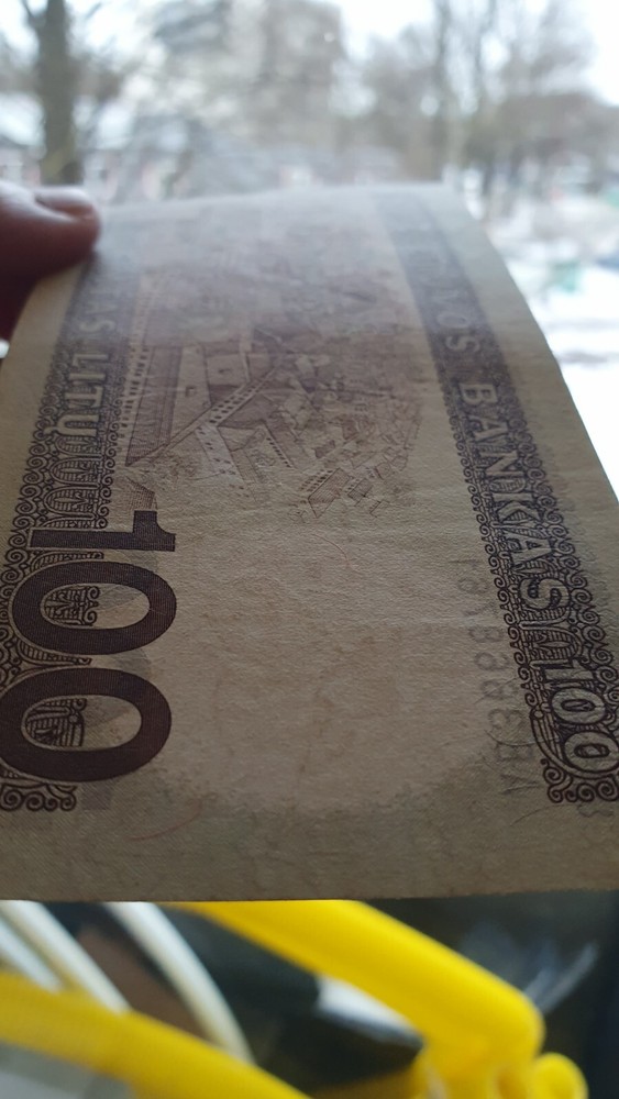 LITHUANIA 100 litu 1991, VF, P50