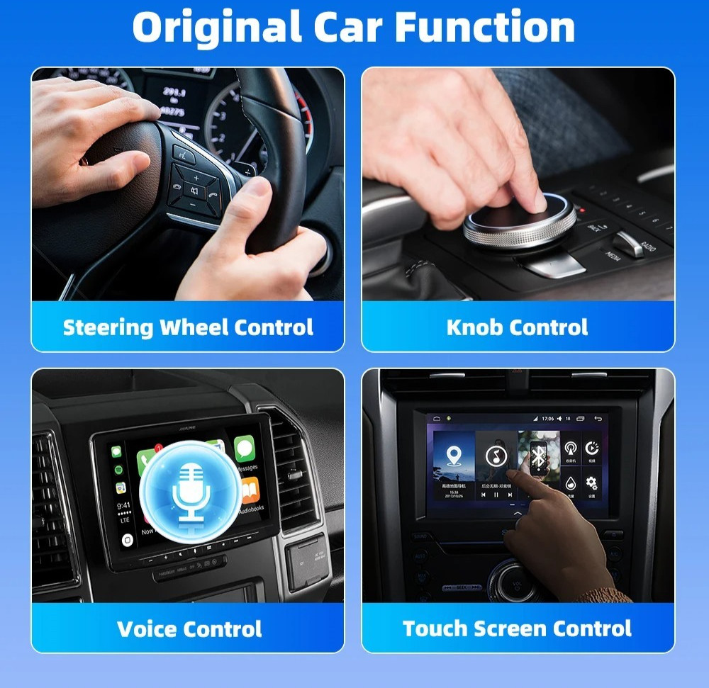 2-in-1 Wireless CarPlay Android Auto Adapter Plug & Play USB for iPhone Android
