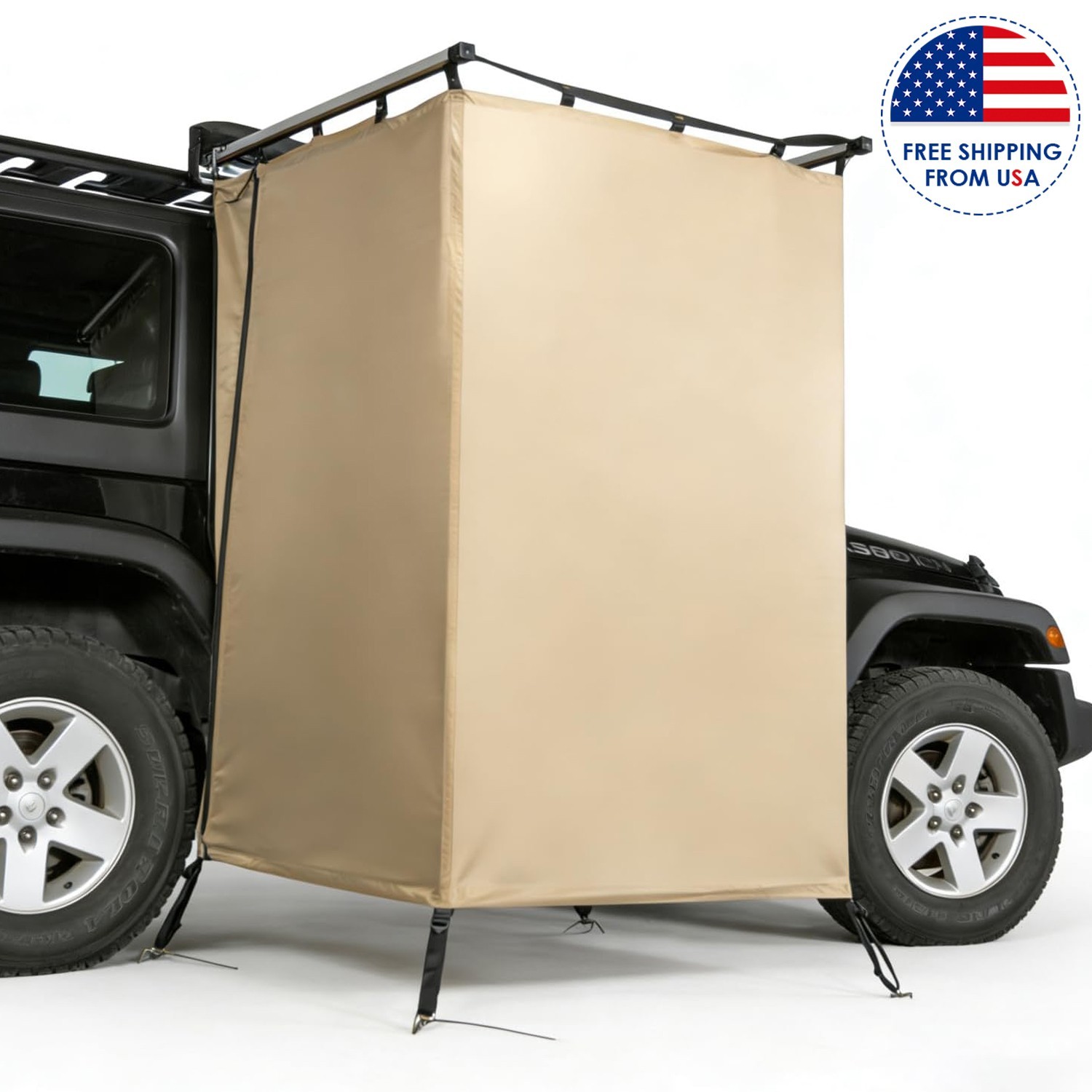 Awning Shower Tent Car Side Shower Room Privacy Shelter Restroom for Overland