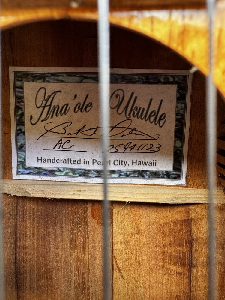 Ana’Ole Solid Koa Concert Ukulele Hand Made