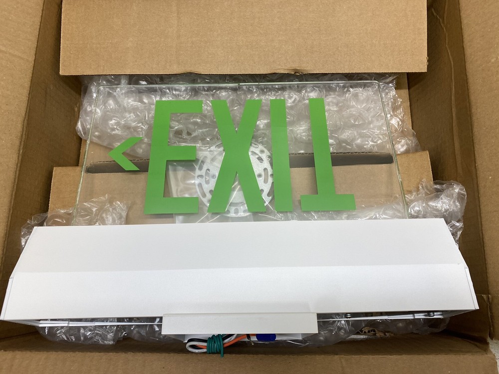 Cooper Lighting Clear Exit Sign White Mount New With Light Defects