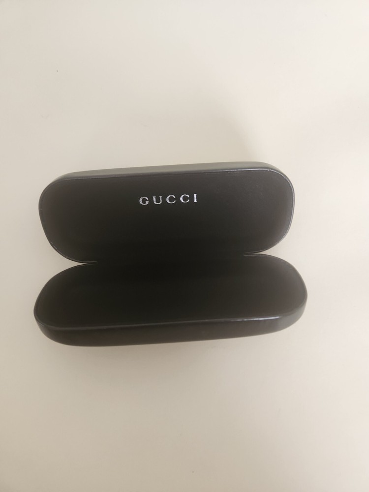 GUCCI Authentic Sunglass case Glossy Black Hard Rectangular