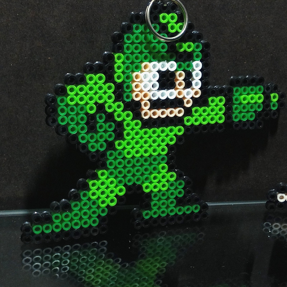 Mega Man Sprite Perler Pixel Art Bead Retro Nes Capcom Handmade Keychains