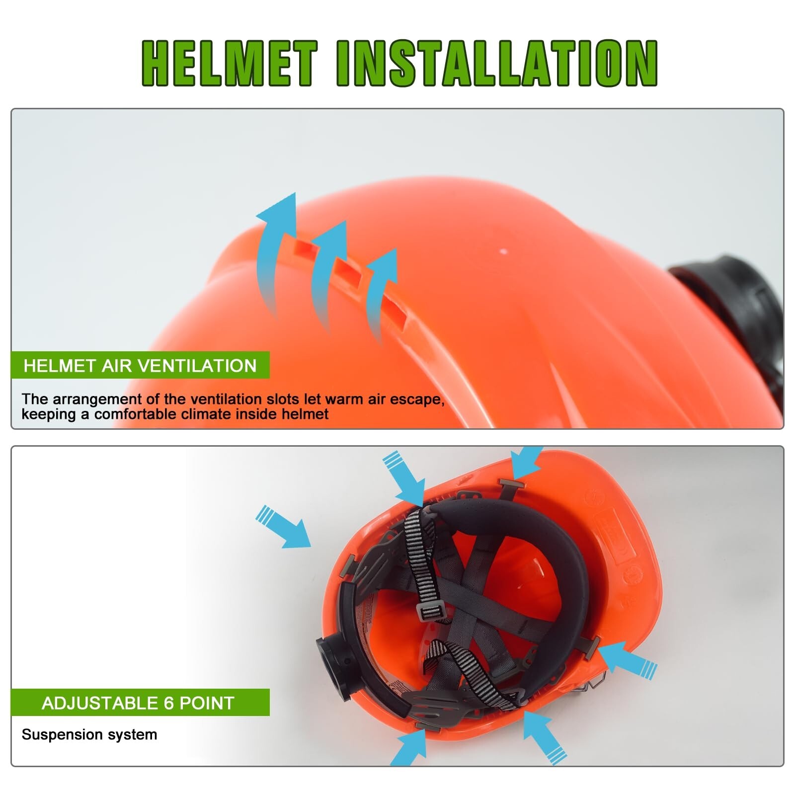 YesRight Chainsaw Helmet with Face and Ear Muffs Forestry Safety Helmet for Yard