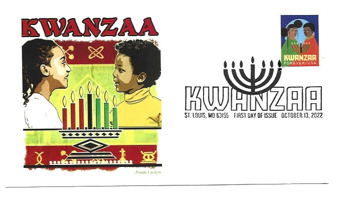 5737 Kwanzaa 2022 Panda Cachets FDC pictorial cancel
