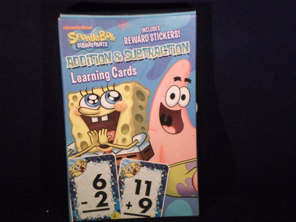 SPONGE BOB Square Pants Add & Subtract Learning Flash Cards + Stickers     S13-6