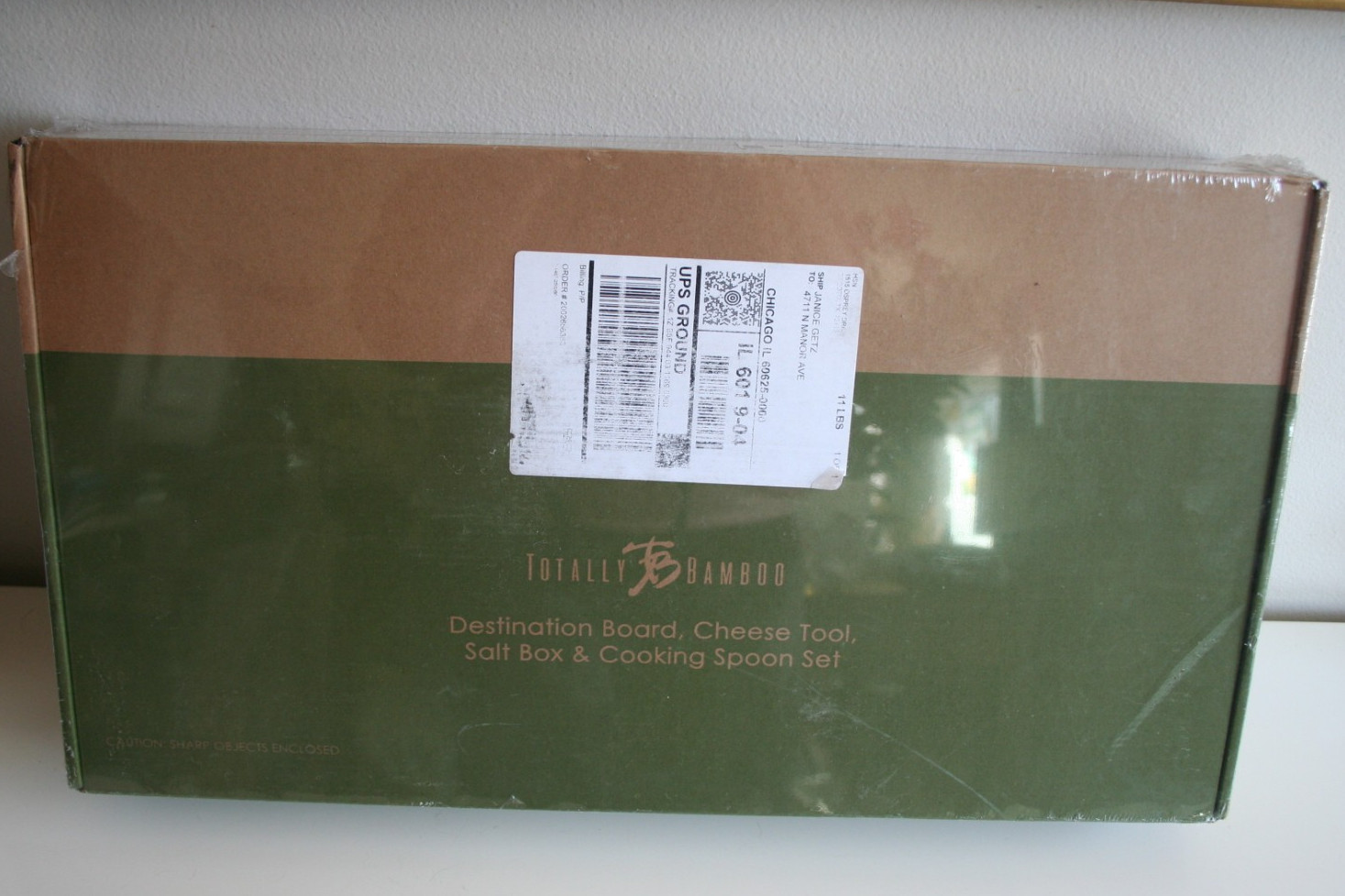 Totally Bamboo Illinois Destination Board, Cheese Tool, Salt Box & Cooking Spoon