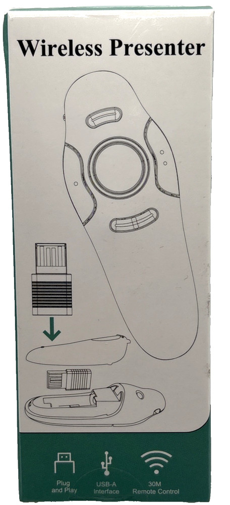 Wireless Presenter for PowerPoint Presentations USB Dongle Presenter WP08-R