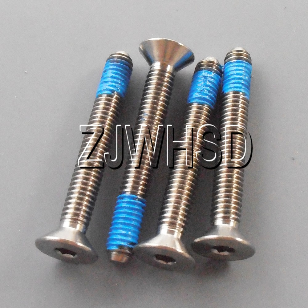 4pcs M4 x 30 mm Ti Titanium Screw Bolt Allen Hex Socket Flat Head Thread Locker