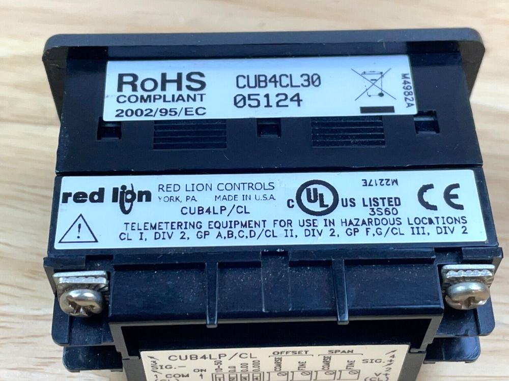 Red Lion Controls CUB4CL30 Process Meter, 4-50ma, LCD, Panel Mount