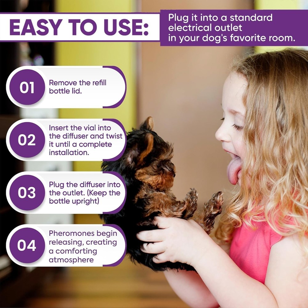 Ultimate Dog Calming Diffuser Kit – 750 Sq Ft Coverage, 6 Refills Included