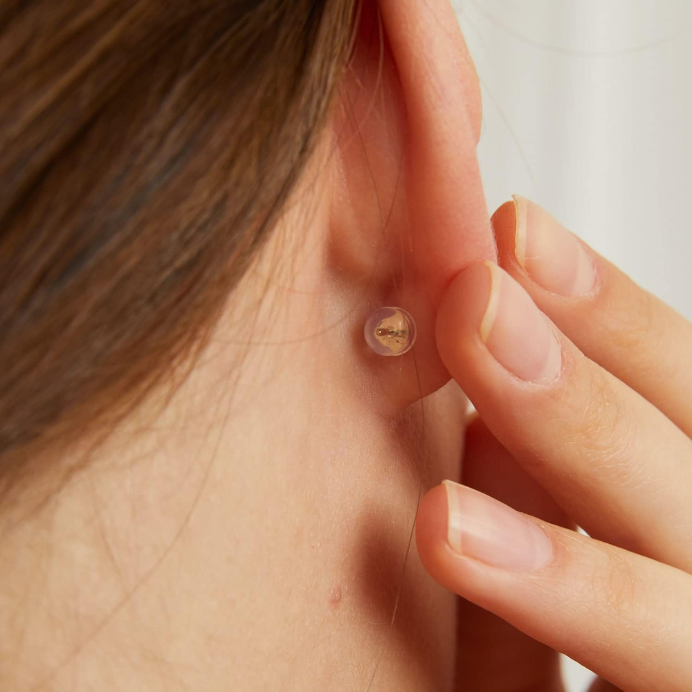14K Gold Silicone Earring Backs Replacement | Rubber Earrings Backs for Studs