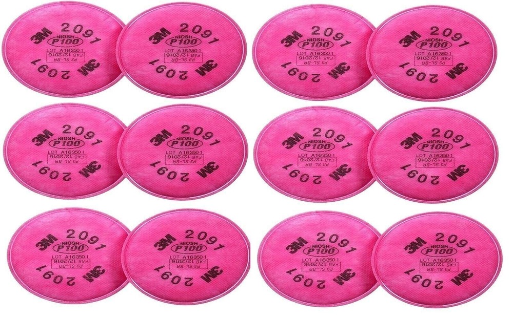 3M 2091 P100 Particulate Filter, 12 Pairs