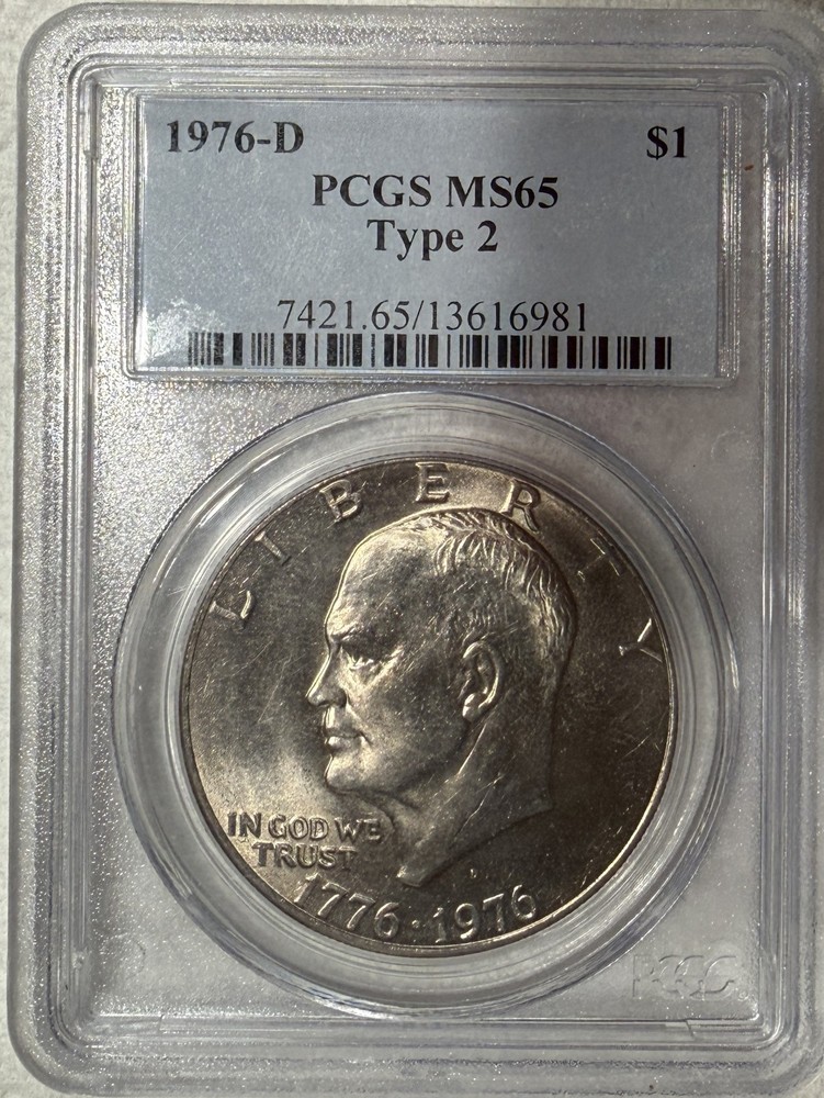 1976-D Clad Eisenhower Type-2 Dollar PCGS MS65